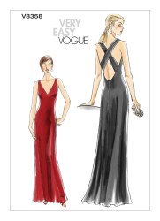 8358 SO EZ VOG BACK-X V NECK FLOOR KNIT DRESS PATTERN 12